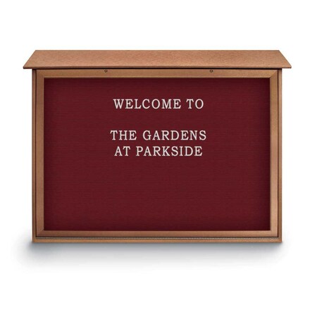 United Visual Products Outdoor Enclosed Combo Board, 48"x36", Black Frame/Grey & Amethyst UVCB4836ODB-GREY-AMETHY